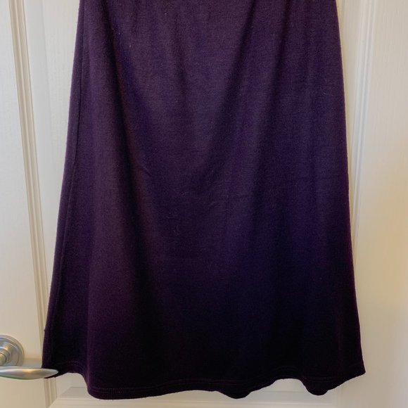 Vintage Purple A-Line Skirt with Geometric Pattern and Elastic Waistband - Picture 3 of 4